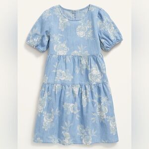 Old Navy Blue Puff Sleeve Tiered Sundress